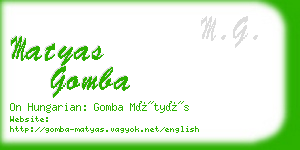 matyas gomba business card